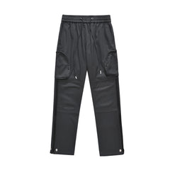 Dark Grey Side Rubber Zip 3D Pocket Nylon Pants
