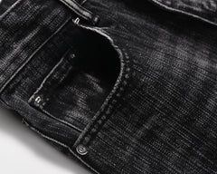 Black Stone Worn In Wash Flare Leg Denim