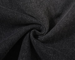 Black Vintage Wash Heavy Distressed & Ripped Denim Shorts