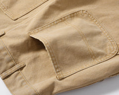 Khaki Faded Wash Carpenter Twill Shorts