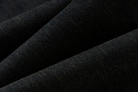 Black Heavy Distressed Wash Flare Leg Denim