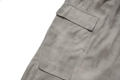 Grey Marble Wash Dual Pocket Wide Leg Cargo Pants