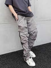 Grey 3D Pocket Detachable Nylon Pants