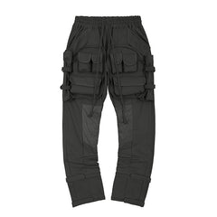 Dark Grey Multi-Pocket Zip Pack Twill Pants