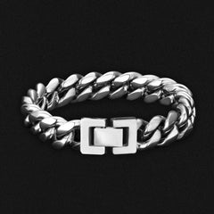 10mm Miami Cuban Link Bracelet White Gold Plated