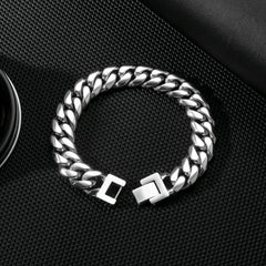 10mm Miami Cuban Link Bracelet White Gold Plated