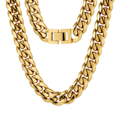 12mm Miami Cuban Link Chain 18K Gold Plated