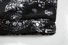 Black Paisley Sherpa Lined Snap Jacket