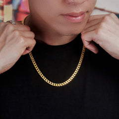 6mm Miami Cuban Link Chain 18K Gold Plated