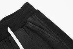 Black Diagonal Zip & Cargo Pocket Flare Leg Sweatpants