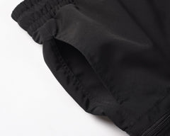 Black Drawstring Front Zip Cargo Shorts