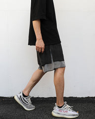 Black & Grey Dual Layer Micro-Suede Basketball Shorts