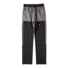 Black & Grey Side Zip & Snap Pants