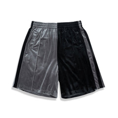 Black & Grey Velour Shorts