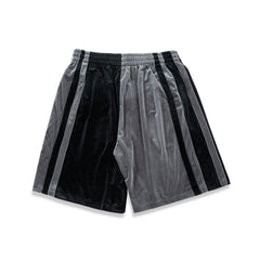 Black & Grey Velour Shorts