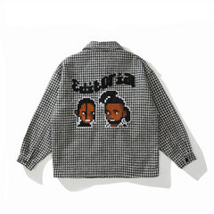 Black Houndstooth Embroidered Club Jacket