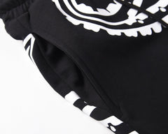 Black Large Paisley Print Knit Shorts