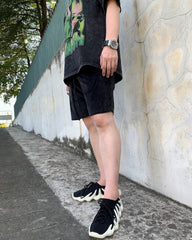 Black Micro-Suede Basketball Shorts