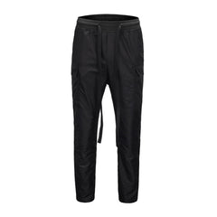 Black Side Zip & Snap Cargo Pants
