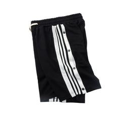 Black Triple Stripe Tear-Away Knit Shorts