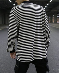 Black & White Contrast Stripe Long Sleeve Tee