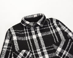 Black & White Flannel Button-Up Shirt