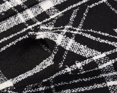 Black & White Flannel Button-Up Shirt