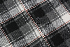 Black & White Flap Pocket Flannel Button-Up Shirt