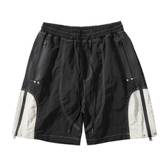 Black & White Side Zip Shorts