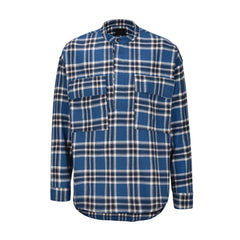 Blue Flannel Half-Button Anorak Shirt