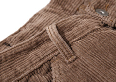 Brown Drop Crotch Wide Leg Corduroy Pants