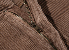 Brown Drop Crotch Wide Leg Corduroy Pants