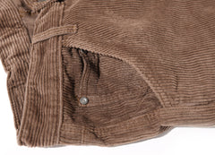 Brown Drop Crotch Wide Leg Corduroy Pants