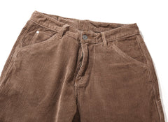 Brown Drop Crotch Wide Leg Corduroy Pants