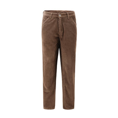 Brown Drop Crotch Wide Leg Corduroy Pants