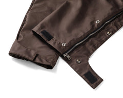 Dark Brown Side Zip & Snap Cargo Pants