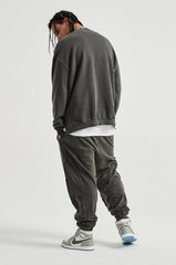 Dark Grey Distressed Lined Tracksuit
