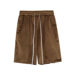 Gold Micro-Suede Tear-Away Side Stripe Basketball Shorts