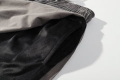 Grey & Black Dual Layer Micro-Suede Basketball Shorts