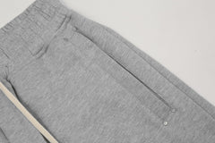 Grey Diagonal Zip & Cargo Pocket Knit Shorts