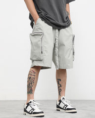 Grey Drawstring Tape & Size Zip Pocket Shorts