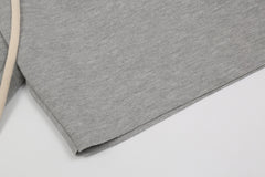 Grey Extra Long Drawstring Knit Shorts