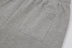 Grey Extra Long Drawstring Knit Shorts