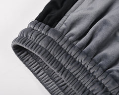Grey Micro-Suede Side Stripe Shorts