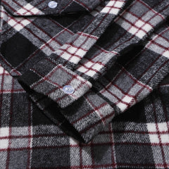 Grey & Red Cargo Flannel Button-Up Shirt