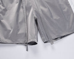 Grey & White Drawstring Tape Side Stripe Shorts