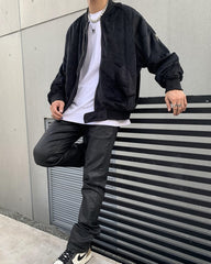 Black Velour Zip & Snap Jacket