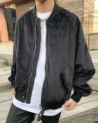 Black Velour Zip & Snap Jacket