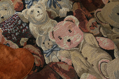 Teddy Bear Print & Patch Zip-Up Hoodie