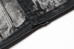 Black & Grey Tie-Dye Distressed Denim Jacket